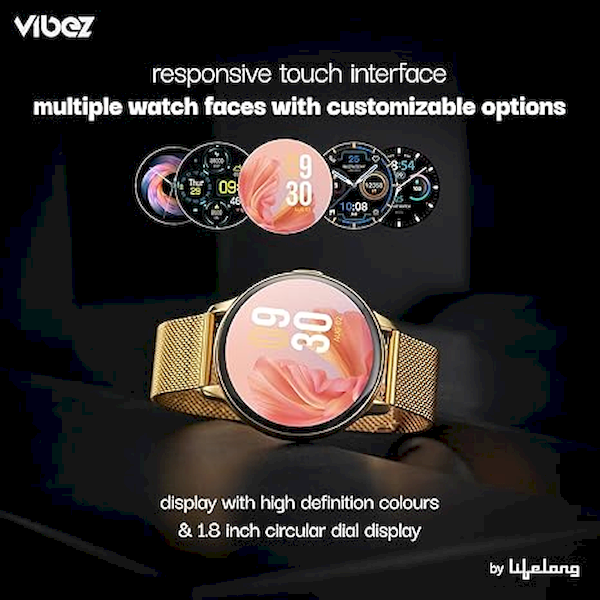 Lifelong Premium Luxury Smartwatch for Women with Metal Strap & HD Display - Image 2
